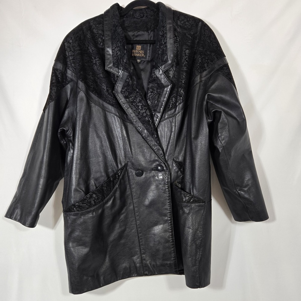 Byrnes & Baker Vintage | Classic 90s Leather And Suede Coat | Size Large
